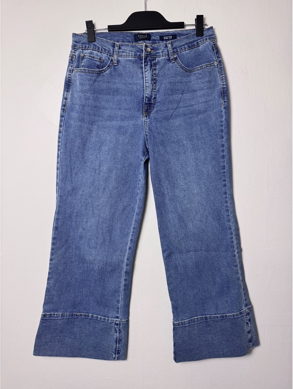 Curve Appeal wide jeans with wide cuff medium wash waist 31" size 12